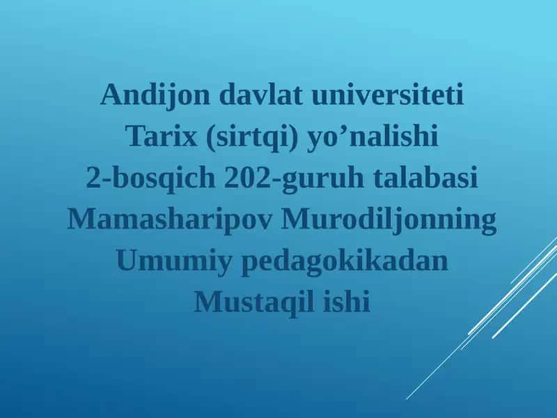 Ta'lim metodlari va vositalari: tahlil mavzusi 1