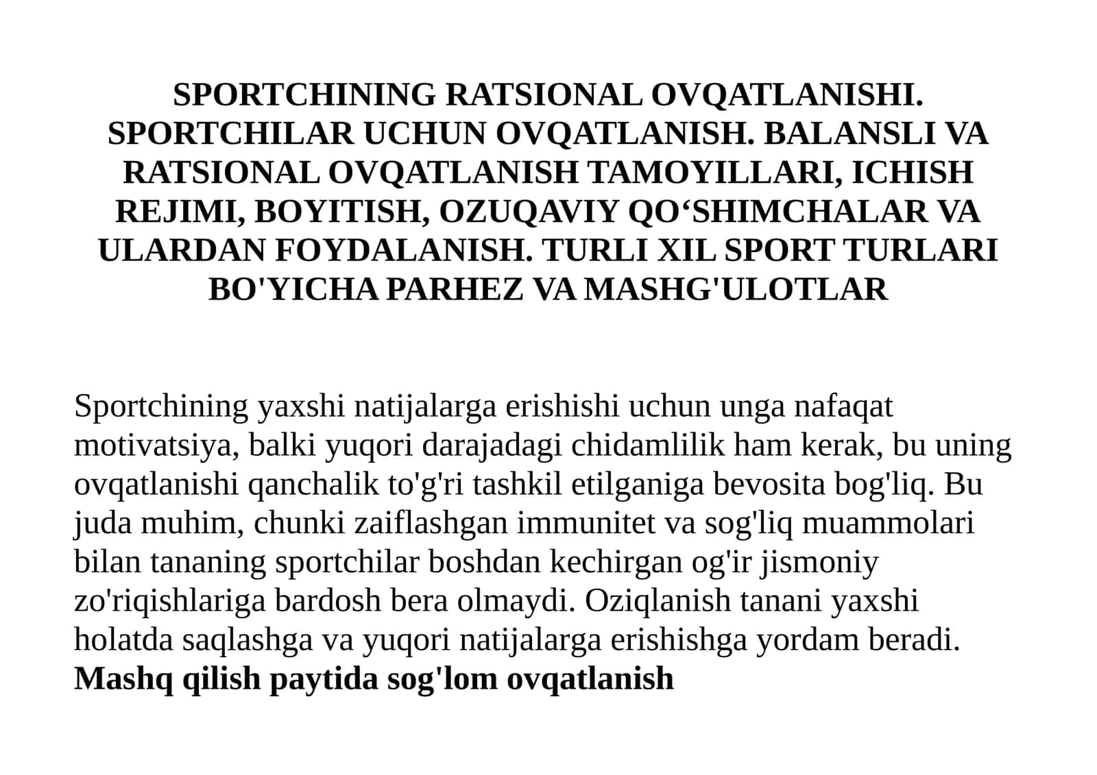 SPORTCHINING RATSIONAL OVQATLANISHI 1