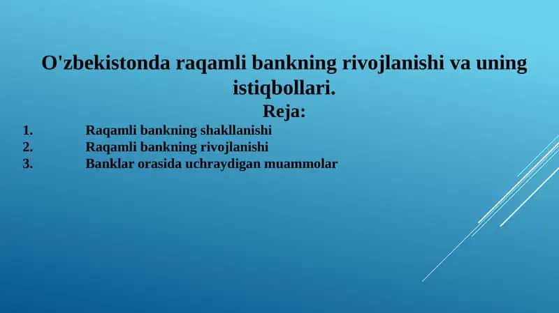 O'zbekistonda raqamli bankning rivojlanishi va uning istiqbollari 1