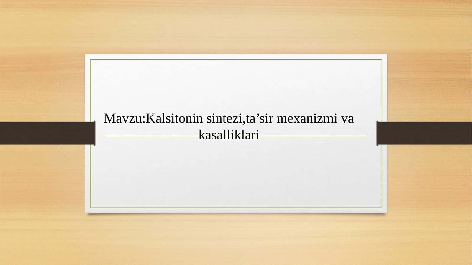 Kalsitonin sintezi, ta’sir mexanizmi va kasalliklari 1