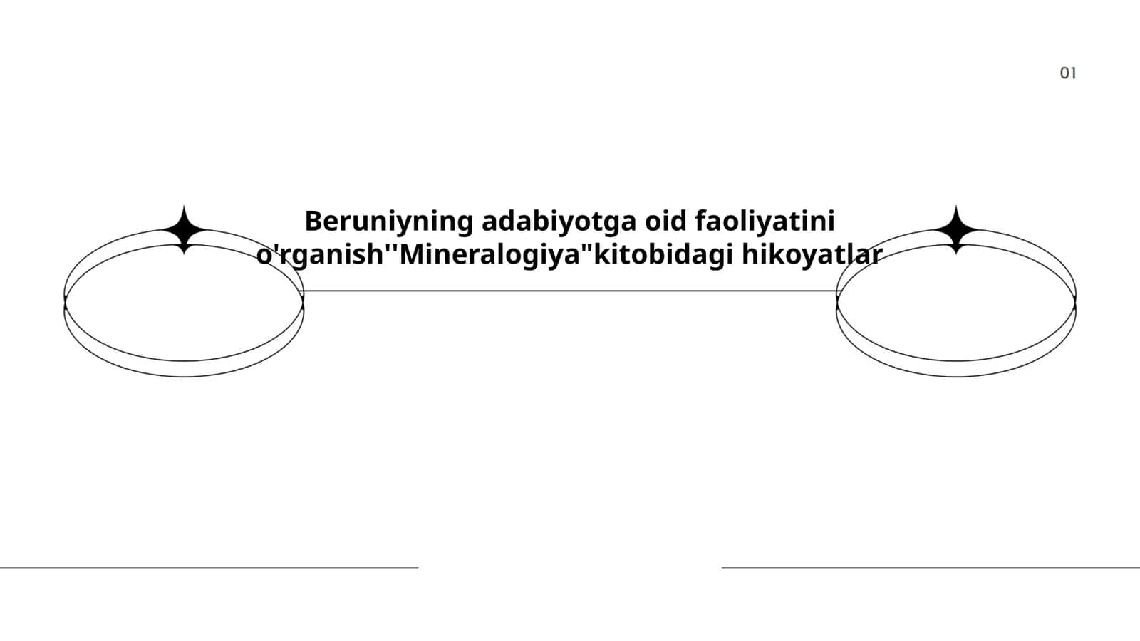 Beruniyning adabiyotga oid faoliyatini o'rganish''Mineralogiya"kitobidagi hikoyatlar 1