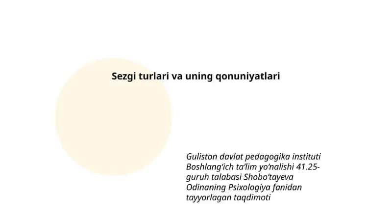 Sezgi turlari va uning qonuniyatlari 1