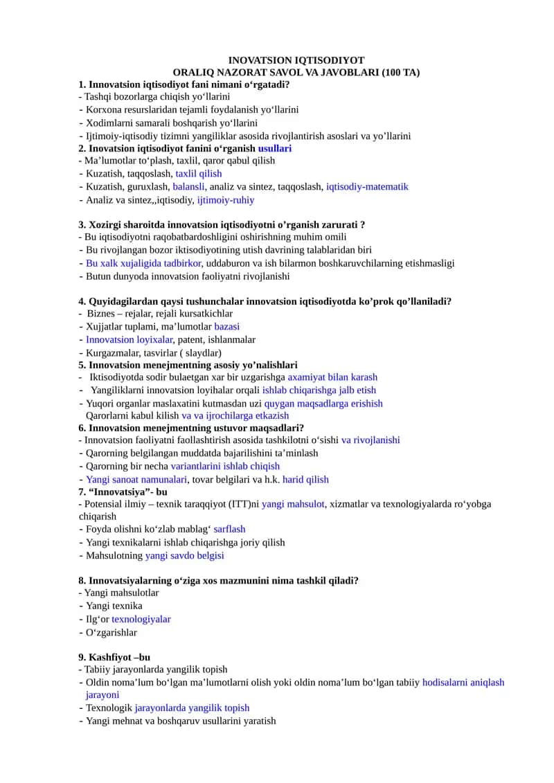 Innovatsion iqtisodiyot 1