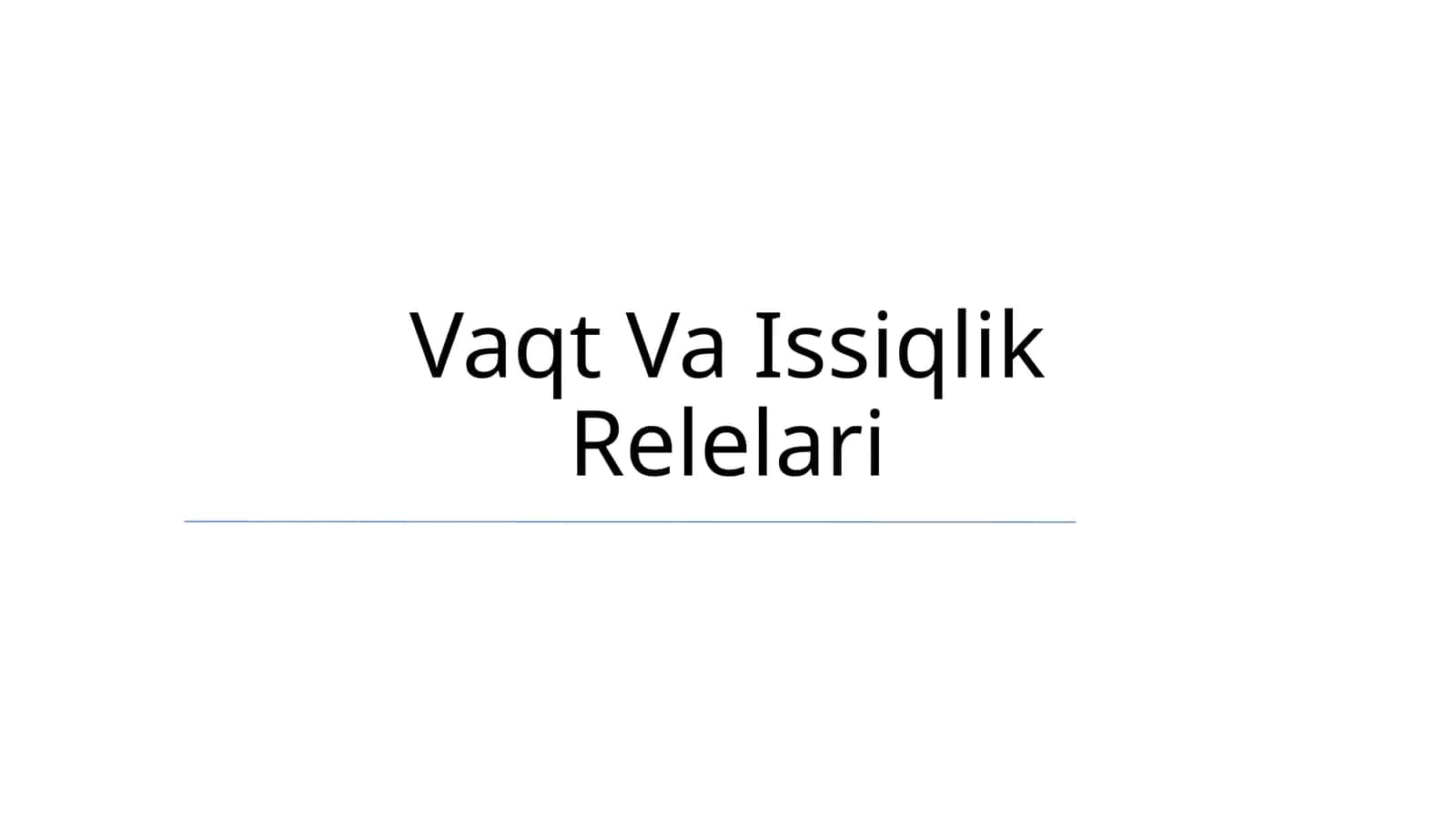 Vaqt Va Issiqlik Relelari 1