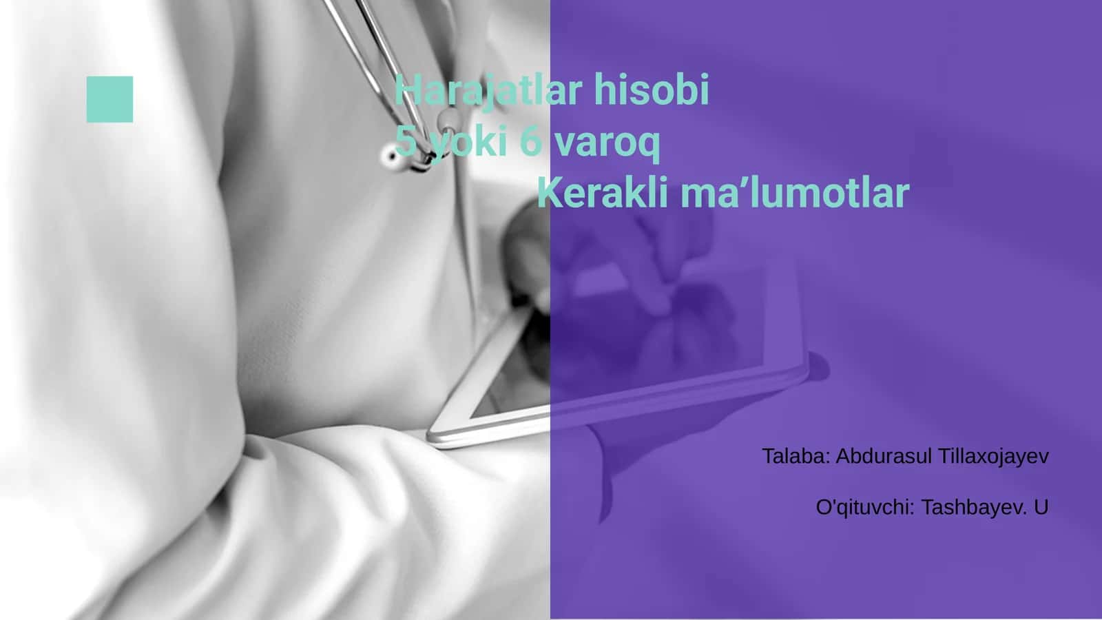 Harajatlar hisobi 1