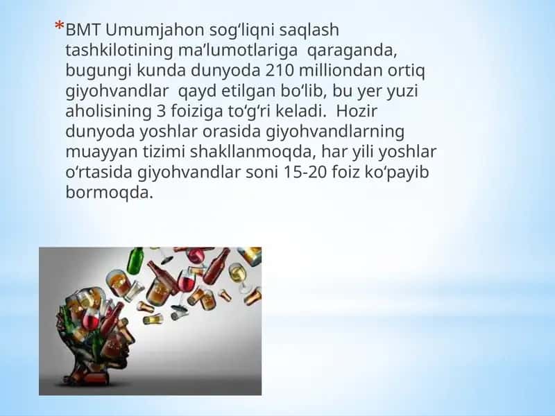 Giyohvandlikning inson organizmiga ta'siri 1