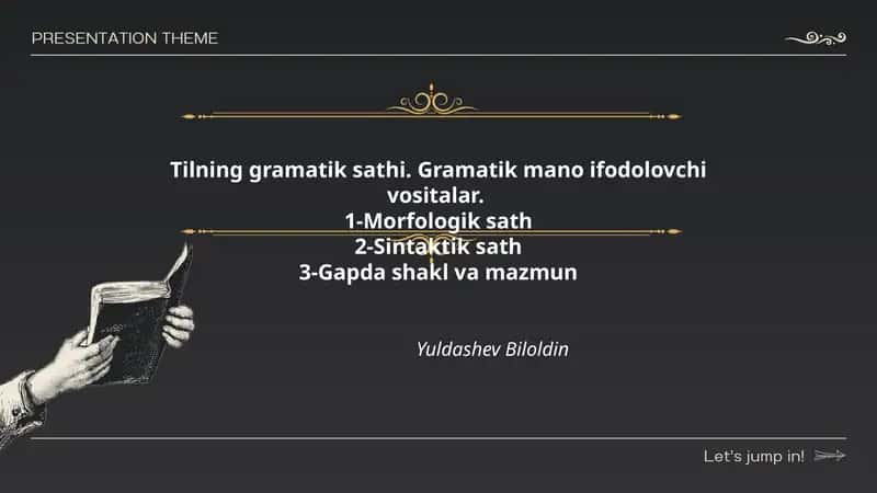 Tilning gramatik sathi 1