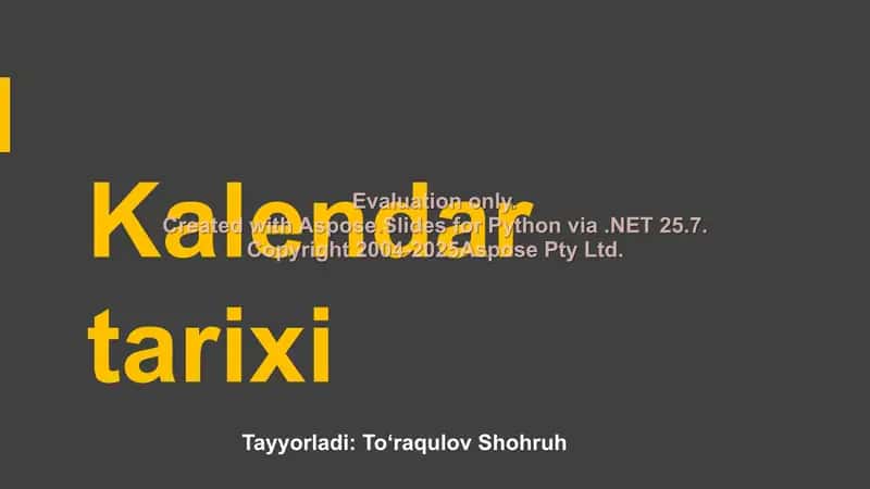 Kalendar tarixi 1
