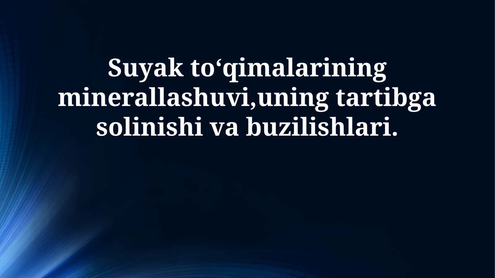 Suyak to‘qimalarining minerallashuvi,uning tartibga solinishi va buzilishlari 1
