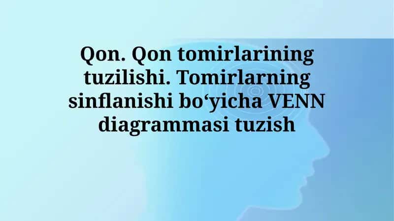 Qon tomirlarining tuzilishi va turlari 1