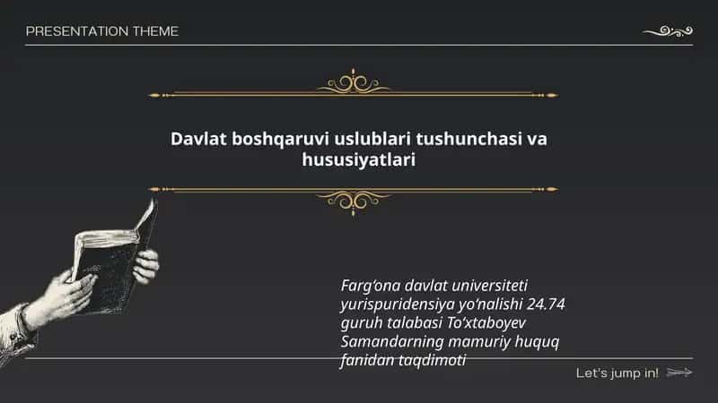 Davlat boshqaruvi uslublari tushunchasi va hususiyatlari 1
