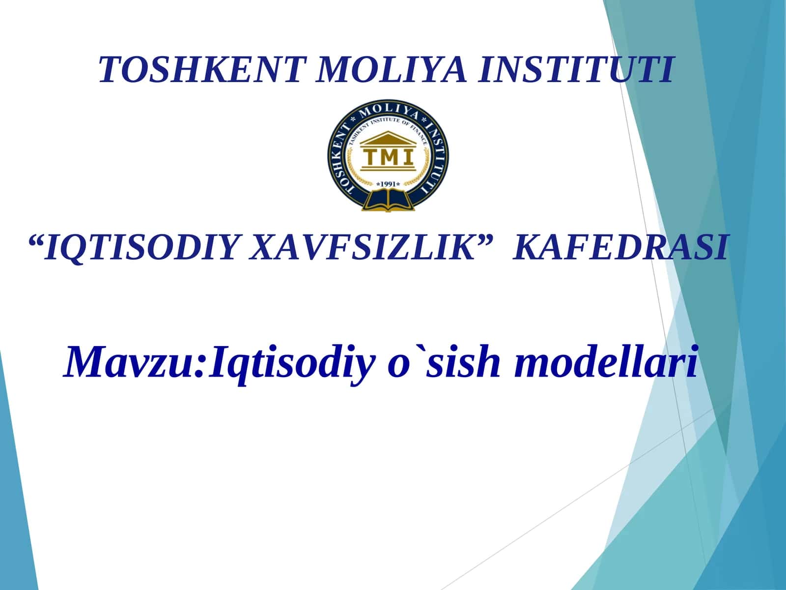 Iqtisodiy o`sish modellari 1