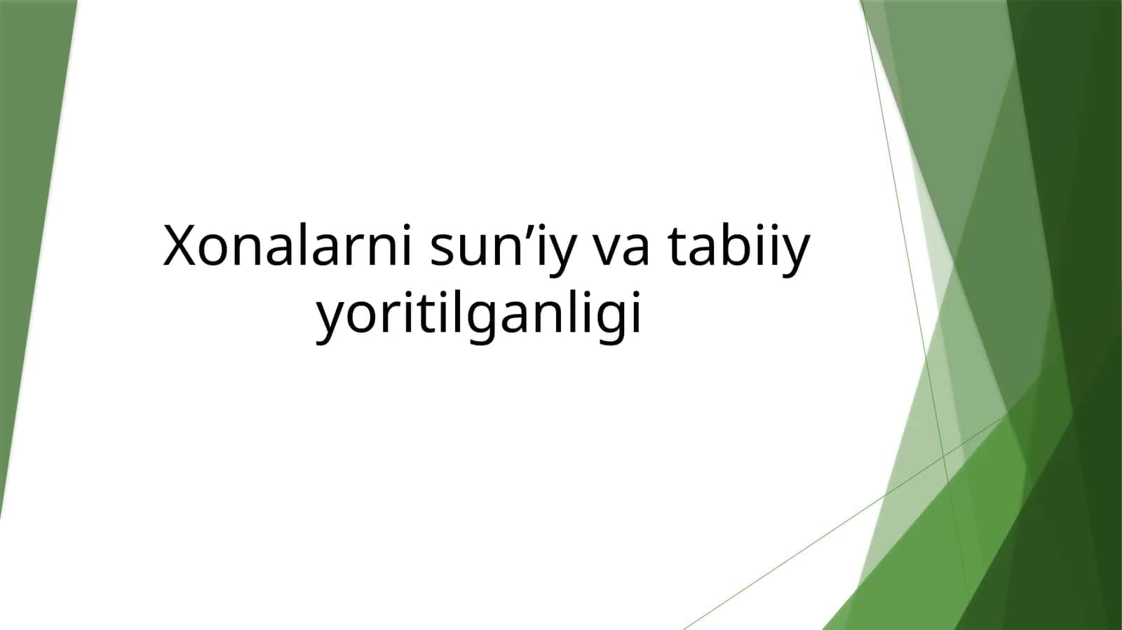 Yoritilishning sanitariya me’yorlari 1