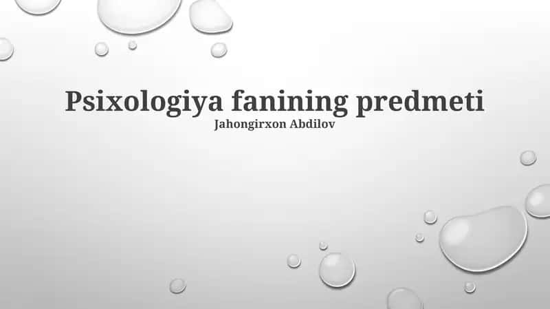 Psixologiya fanining predmeti 1