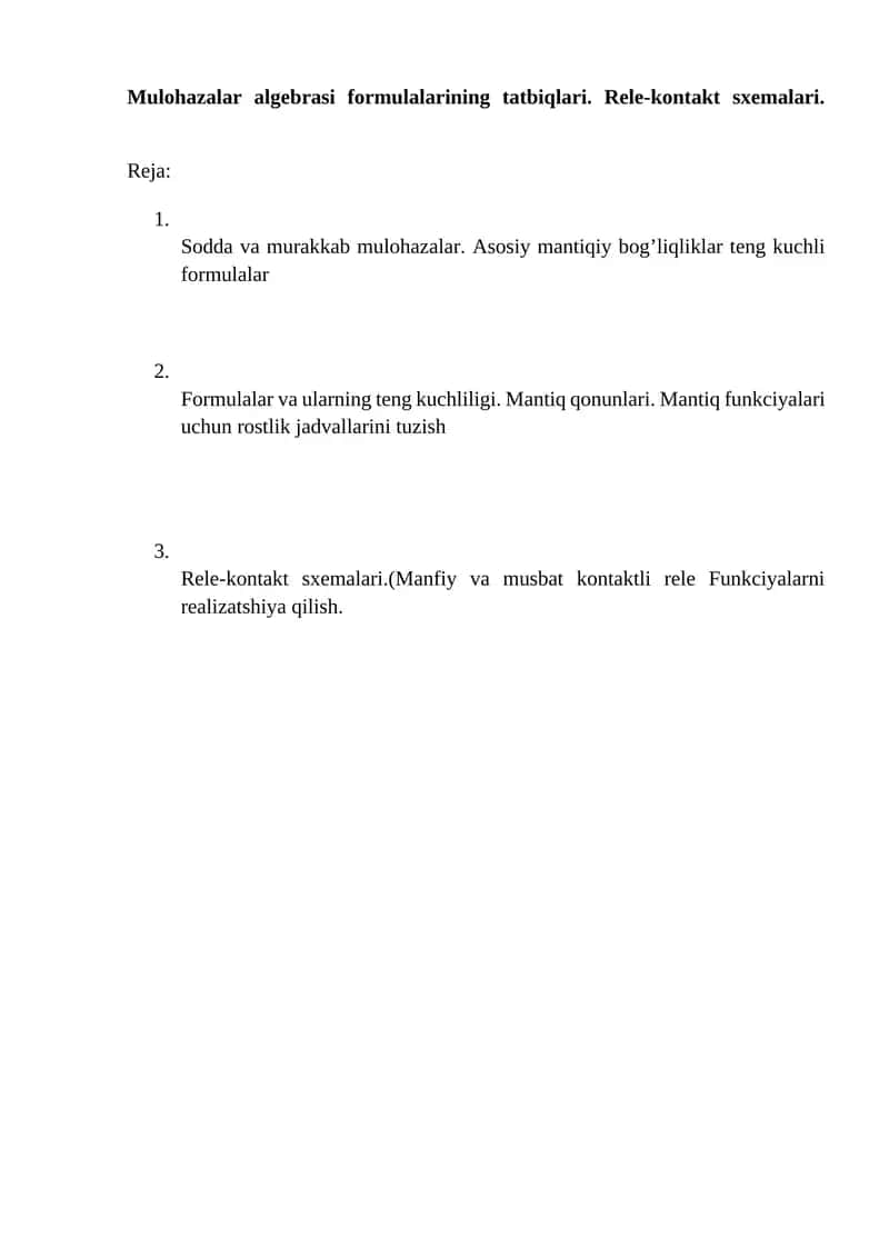 Matematik Mantiq Malumotlar Bazasi 1