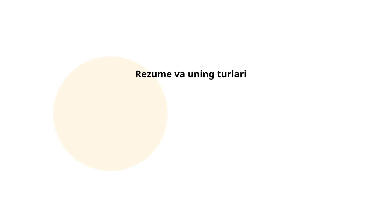 Rezume va uning turlari 1