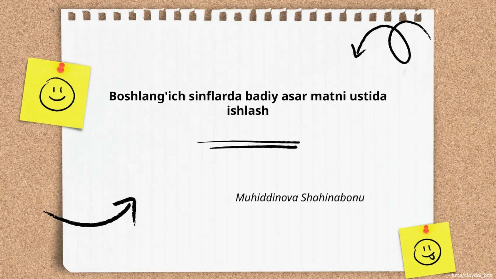 Boshlang'ich sinflarda badiy asar matni ustida ishlash 1