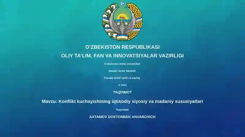 Konflikt kuchayishining iqtisodiy siyosiy va madaniy xususiyatlari