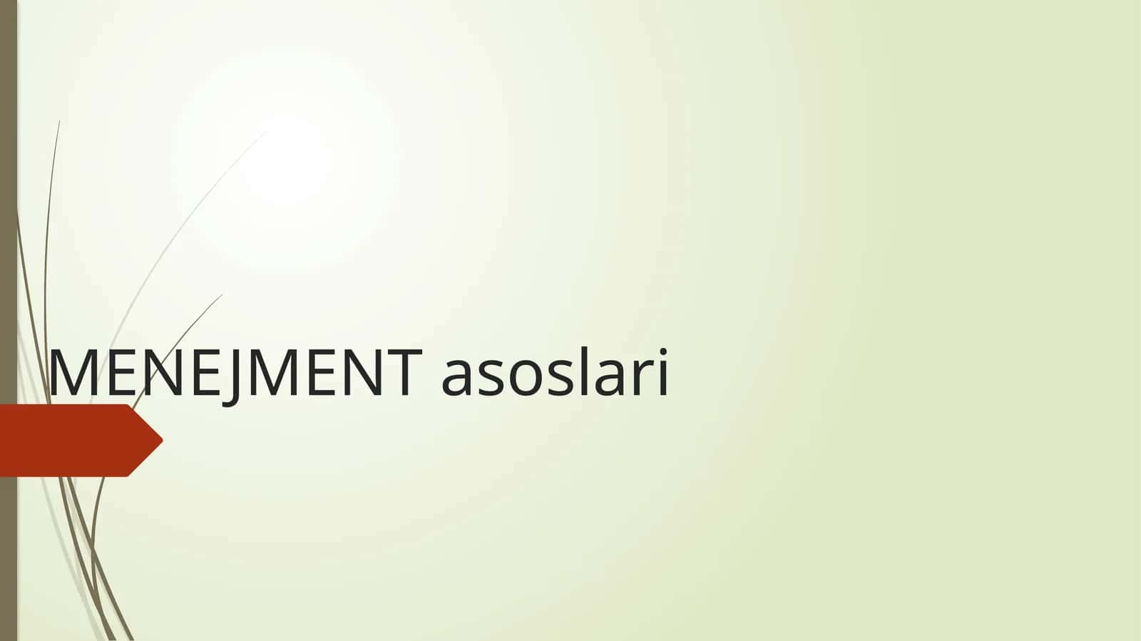 MENEJMENT asoslari 1