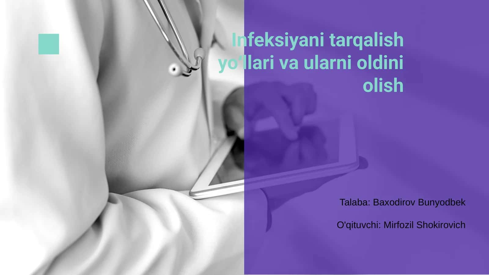 Infeksiyani tarqalish yoʻllari va ularni oldini olish 1
