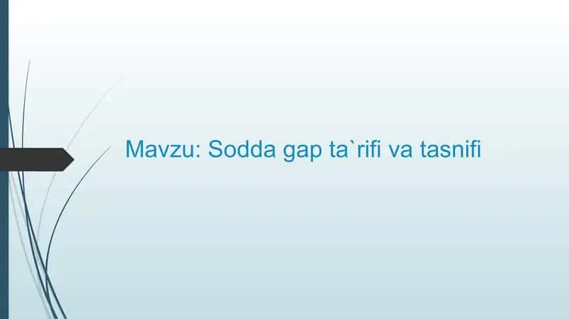 Soddagap ta'rif va tasnifi 1