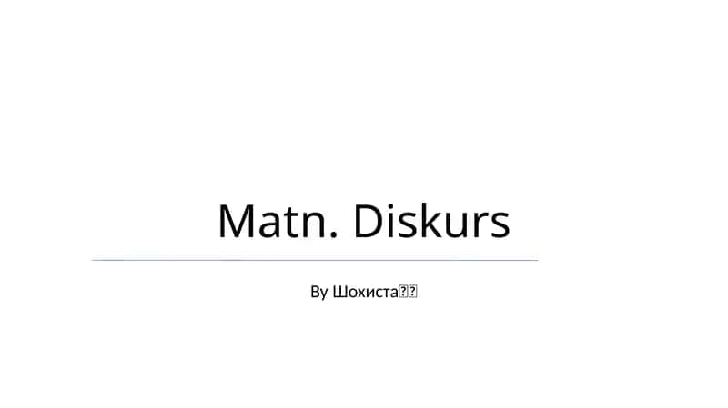Matn. Diskurs 1
