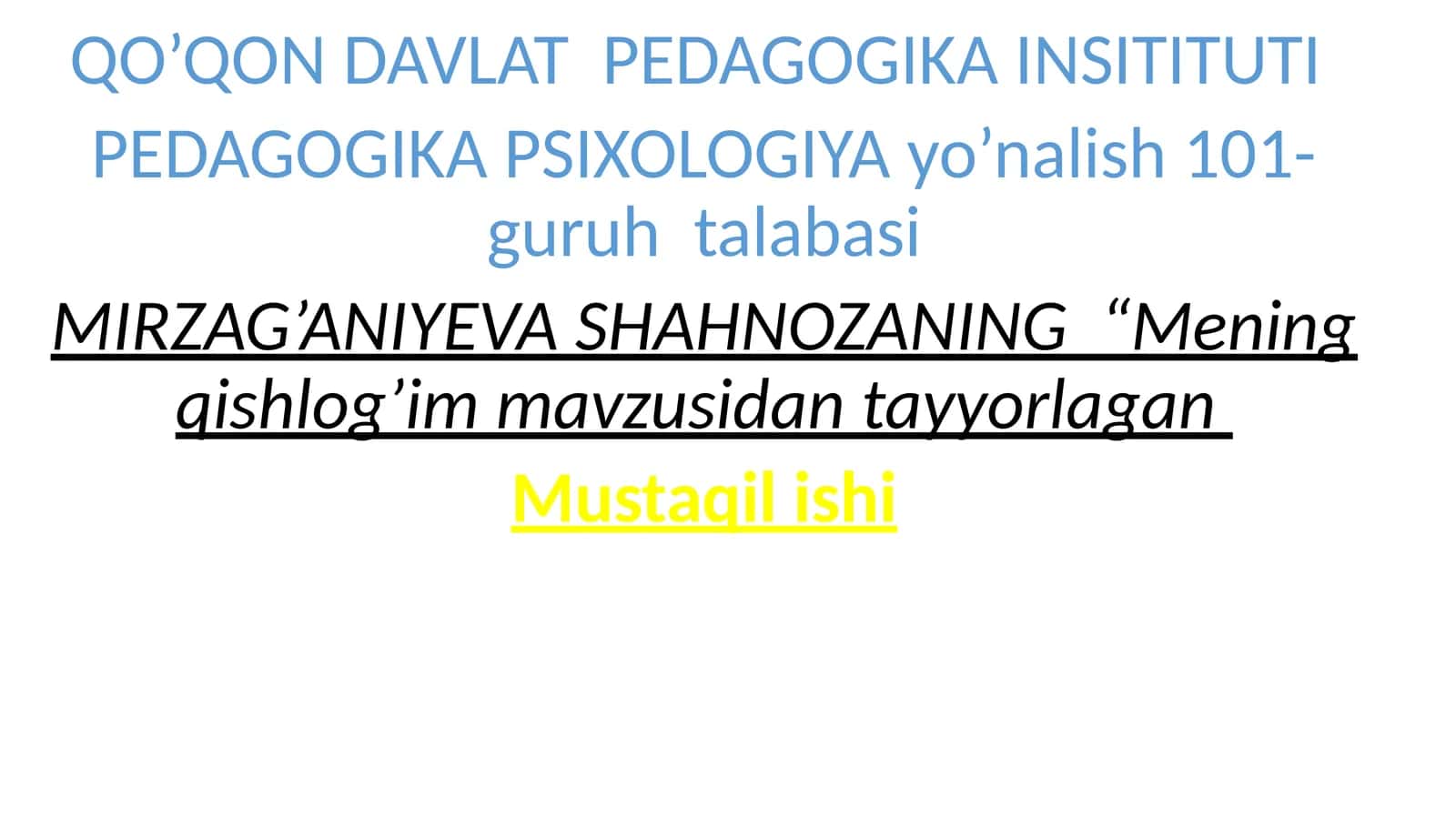 Mening qishloqim mavzusi 1