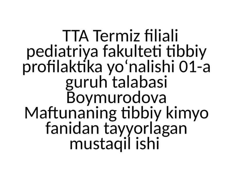 Metabolizm va Energiya 1
