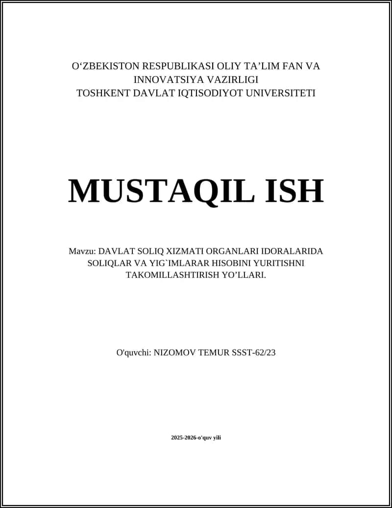 Soliq hisobini yuritishda elektron tizimlarni joriy etish va raqamlashtirish 1