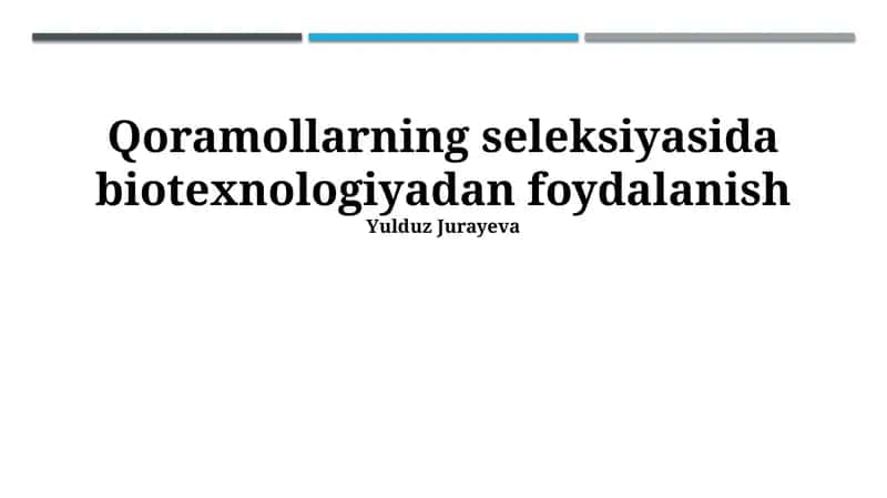 Qoramollarning seleksiyasida biotexnologiyadan foydalanish 1