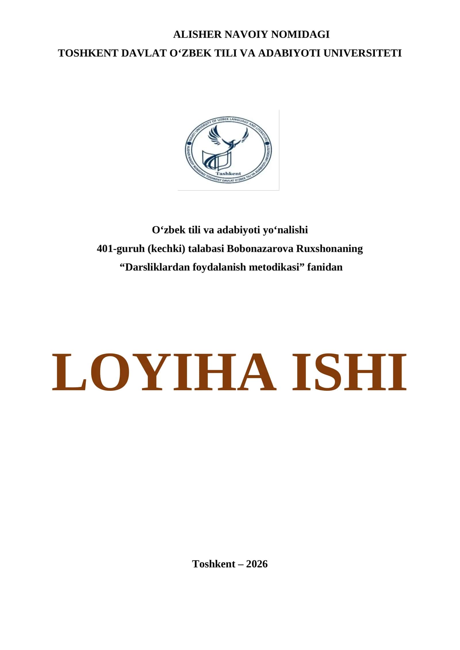 ona tili fanidan loyiha ishi 1