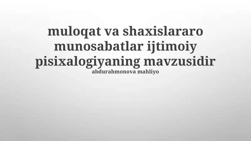 Ijtimoiy Psixologiyaning Asosiy Tushunchalari 1