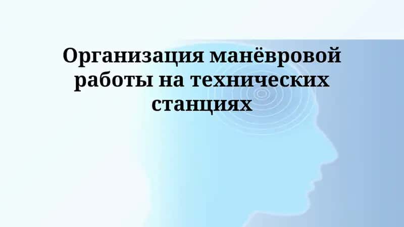 Организация манёвровой работы на технических станциях 1