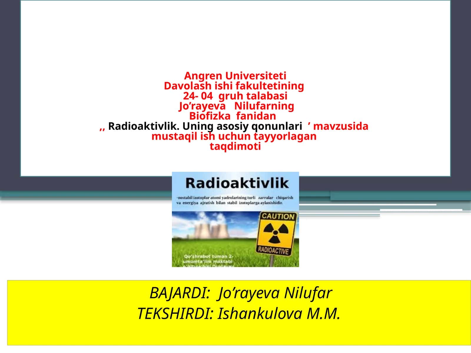 Radioaktivlikning asosiy qonunlari 1