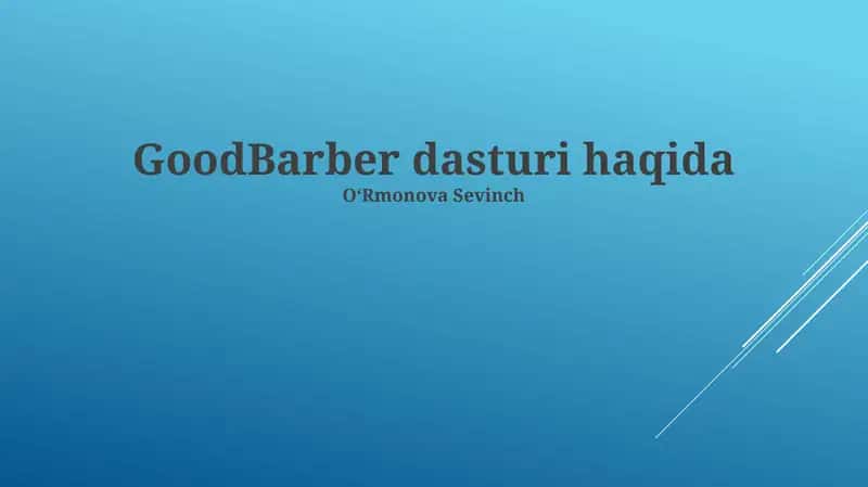 GoodBarber dasturi 1
