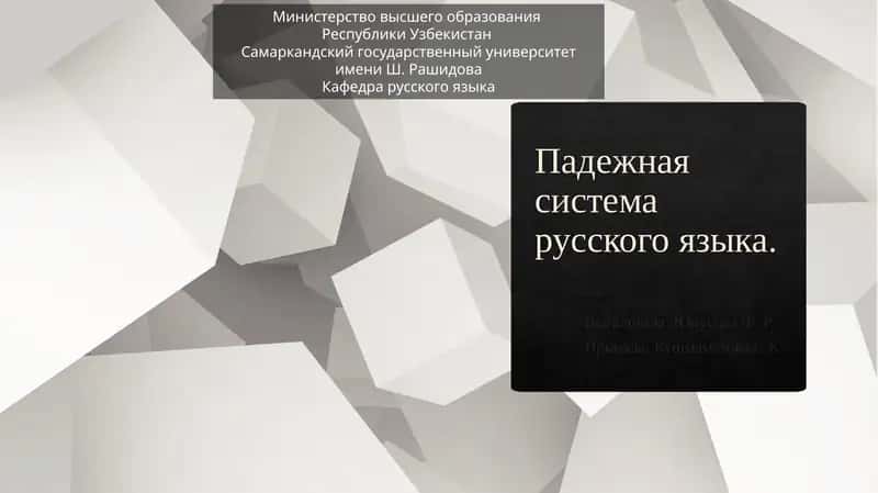 Падежная система русского языка 1