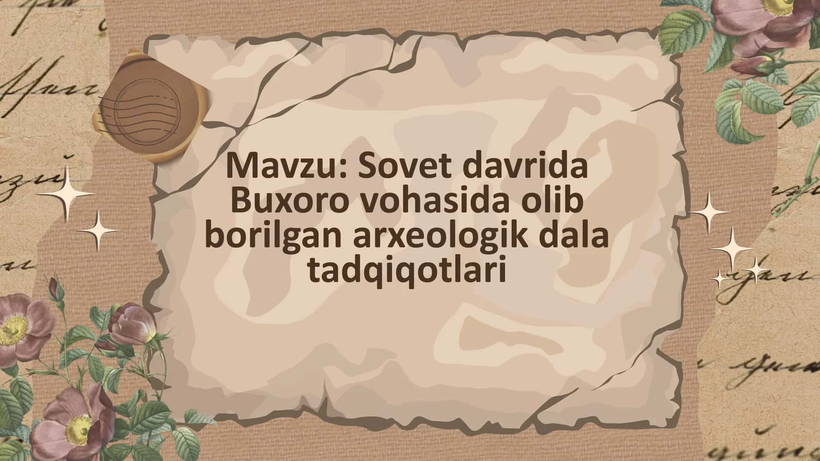 Sovet davrida Buxoro vohasida olib borilgan arxeologik dala tadqiqotlari 1