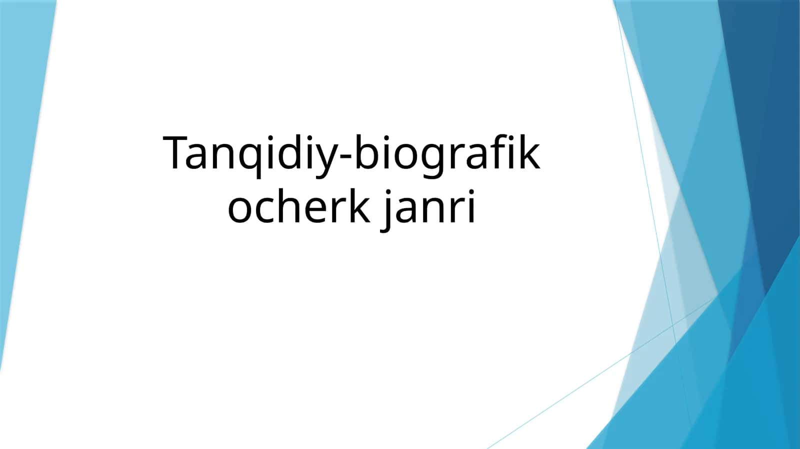 Tanqidiy-biografik ocherk janri 1