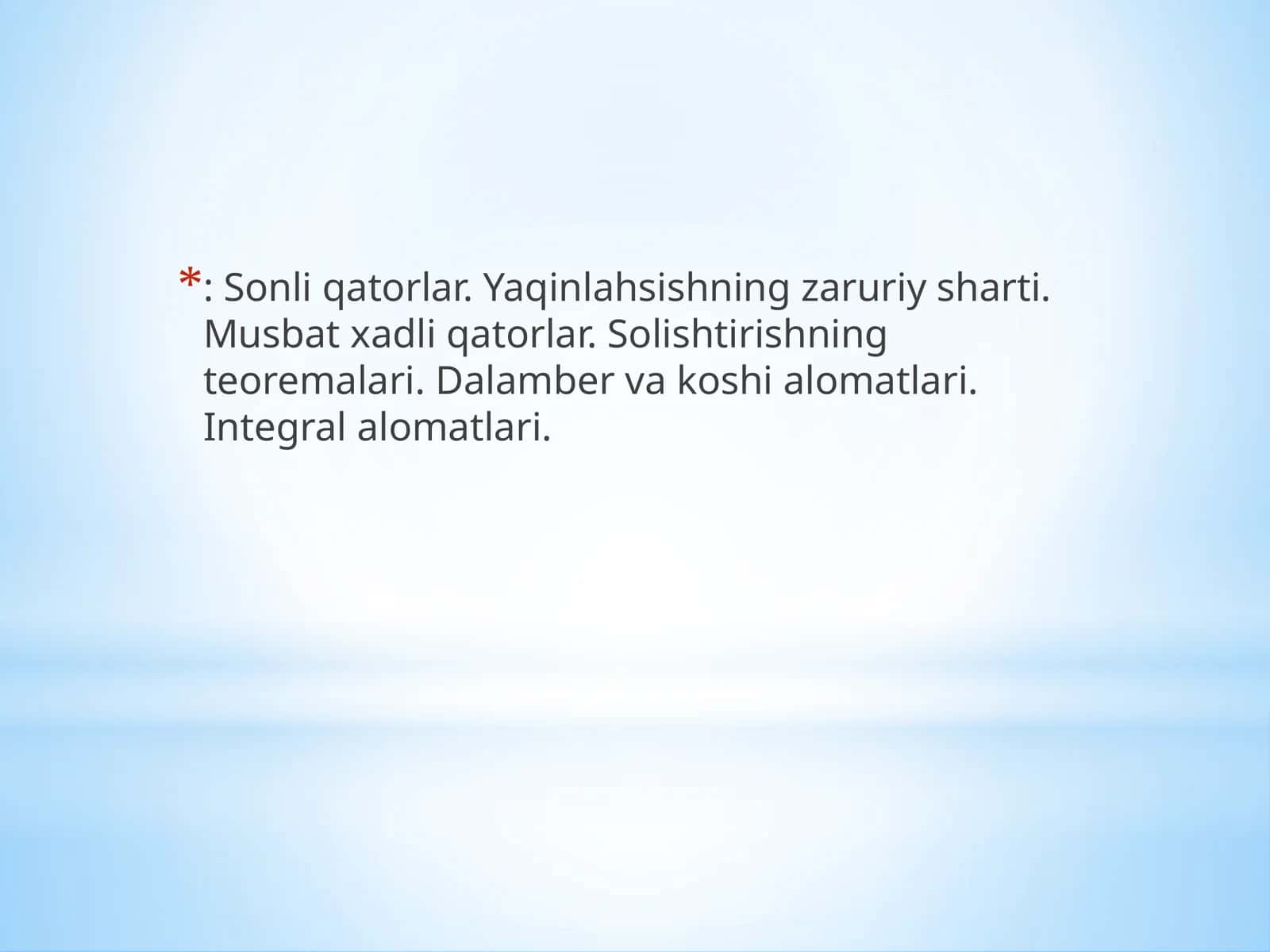 Asоsiy tushunchаlаr. Sоnli qаtоrlаr 1