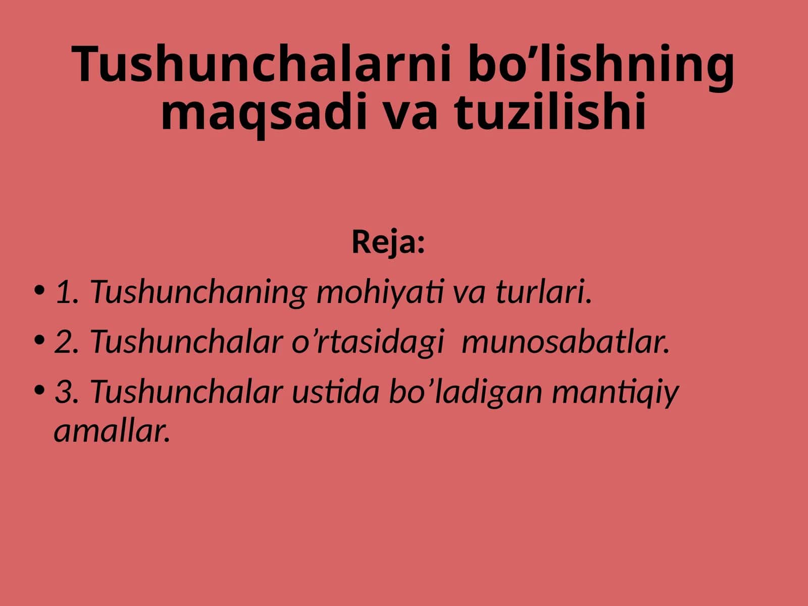 Tushunchalarnibo’lishningmaqsadi va tuzilishi 1