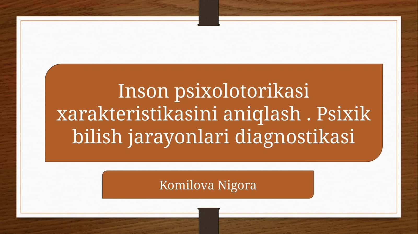 Inson psixologiyasi xarakteristikasini aniqlash 1