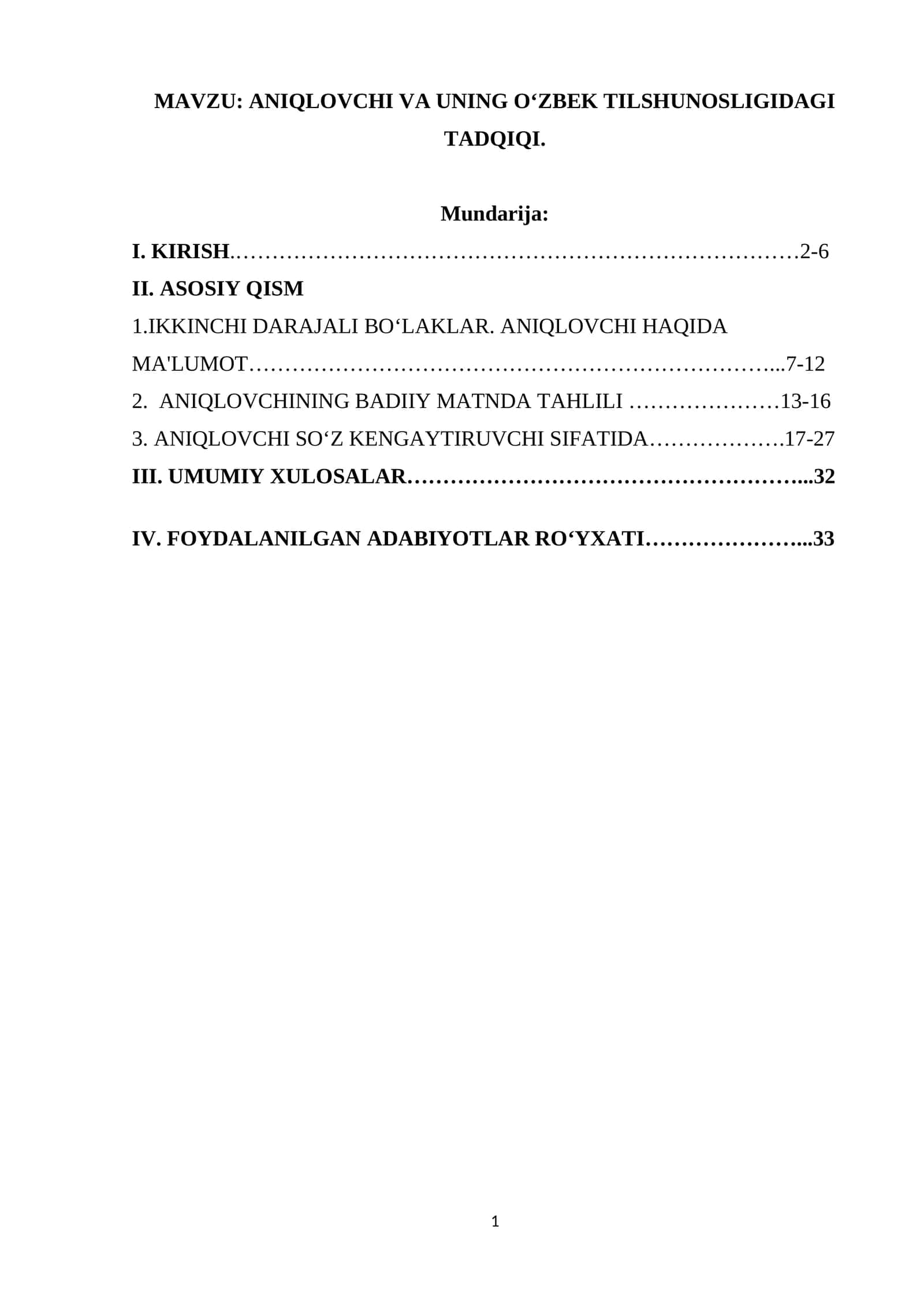 ANIQLOVCHI VA UNING O‘ZBEK TILSHUNOSLIGIDAGI TADQIQI 1