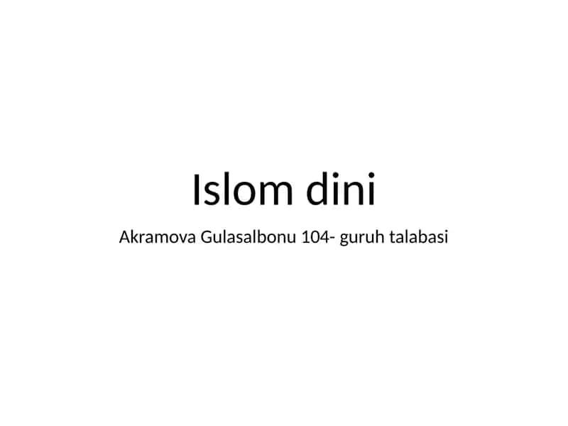 Islomdini 1