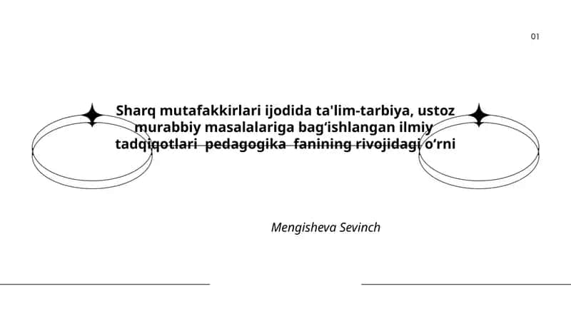 Sharq mutafakkirlari ijodida ta'lim-tarbiya 1
