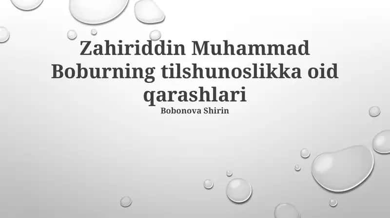 Boburning tilshunoslikka oid qarashlari 1
