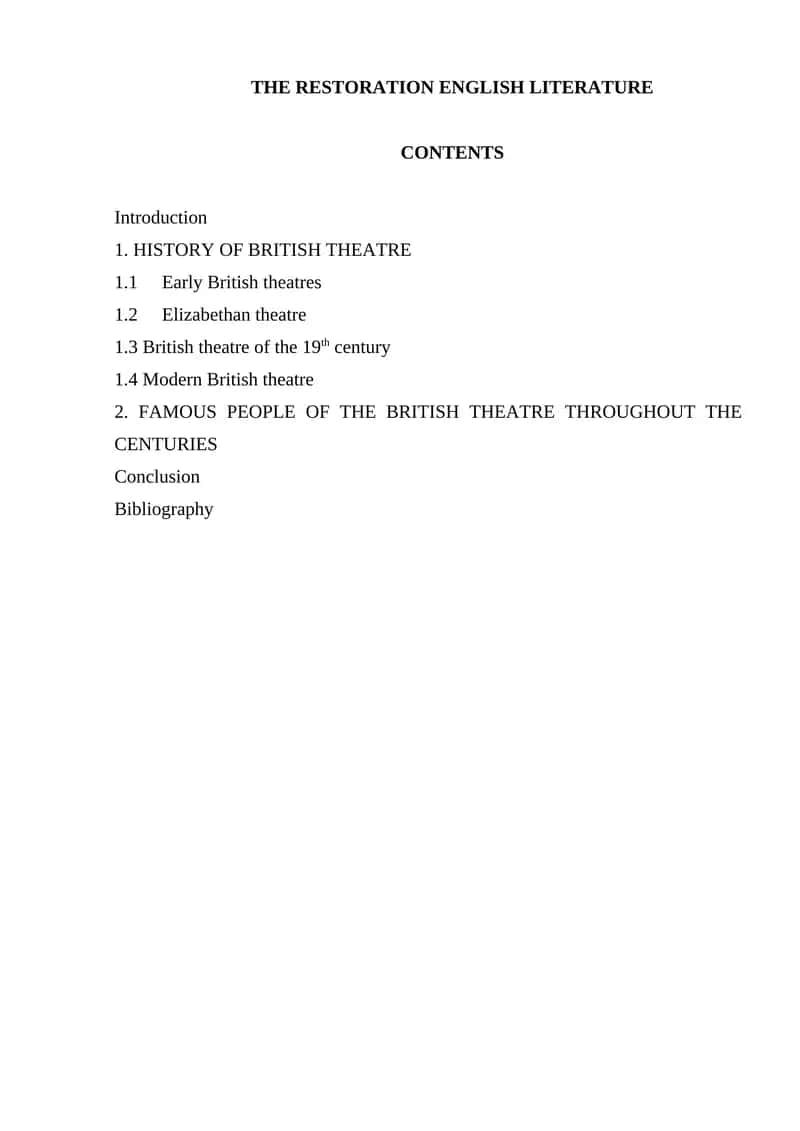 THE RESTORATION ENGLISH LITERATURE 1