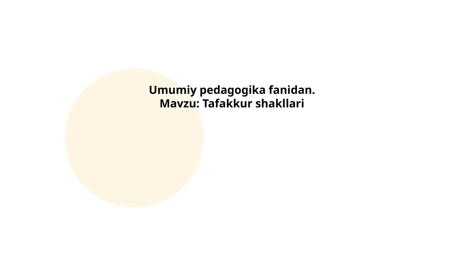 Tafakkur shakllari 1