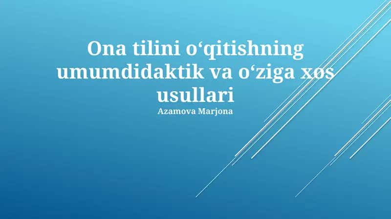 Umumididaktika va oziga xos usullari 1