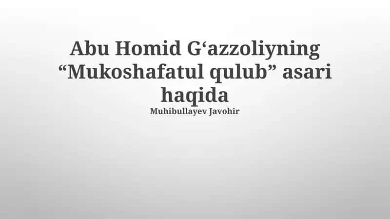 Mukoshafatul qulub 1