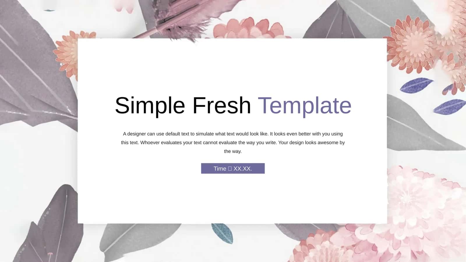 Simple FreshTemplate 1